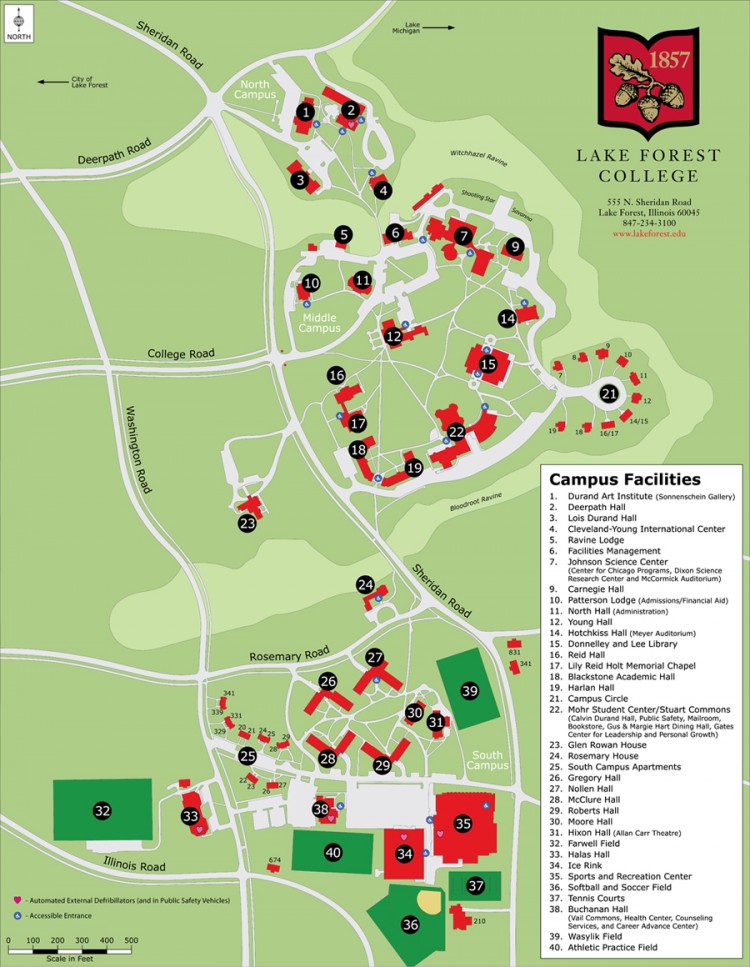 Map of Lake Forest College